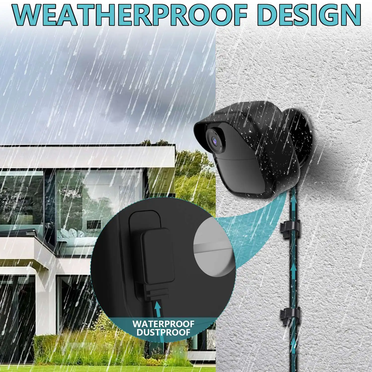 ABZW caméra câble de charge étendu surveillance housse de protection pour Blink extérieur 4 prise américaine Durable