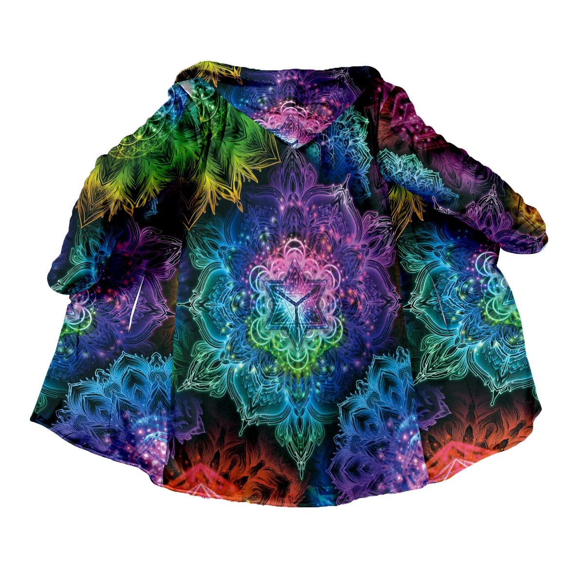 تأثيري الملونة مخدر تريبي الوشم خمر الرجعية 3DPrint Harajuku الشارع الشهير معطف الشتاء هودي عباءة جاكيت من الصوف T #4