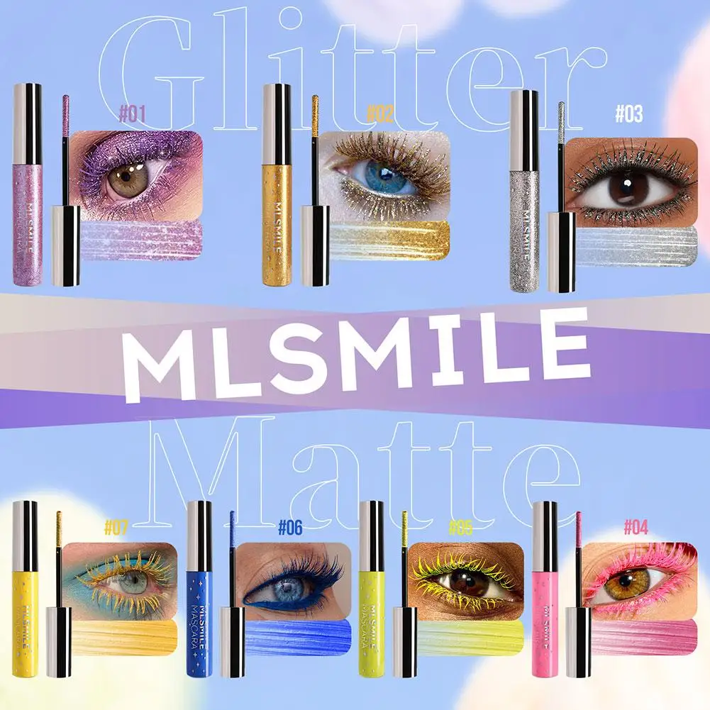 Color Mascara Waterproof Non-Smudding Eyelash Curl Christmas Party Makeup Color Mascara Waterproof Colorful Options Makeup