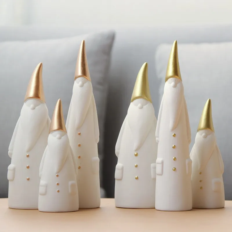 Nordic Simple Ceramic Crafts, Santa Claus, Animal Decoration, TV Cabinet Entrance, Bed Room, Creative Home Decoration,  Set of 3