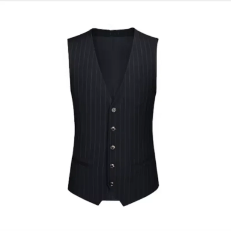 

Men's Elegant Suit Vest Striped Dark Slim Version of the Business Casual Office British Gentleman 2023 new