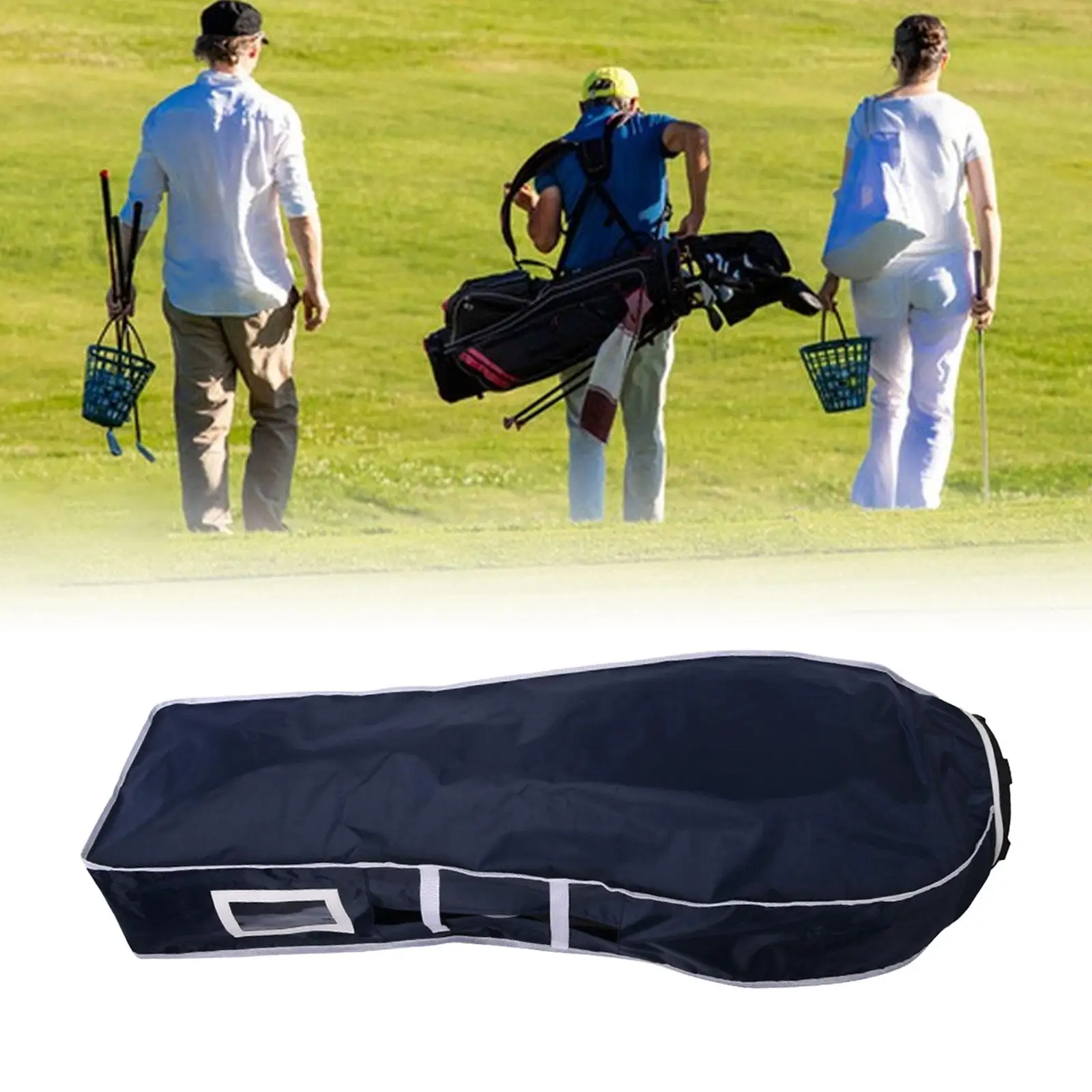 Waterproof Golf Bag Rain Cover for Cart Clubs PVC Dustproof Hood Protector with Zipper Adjustable Strap for Men Women