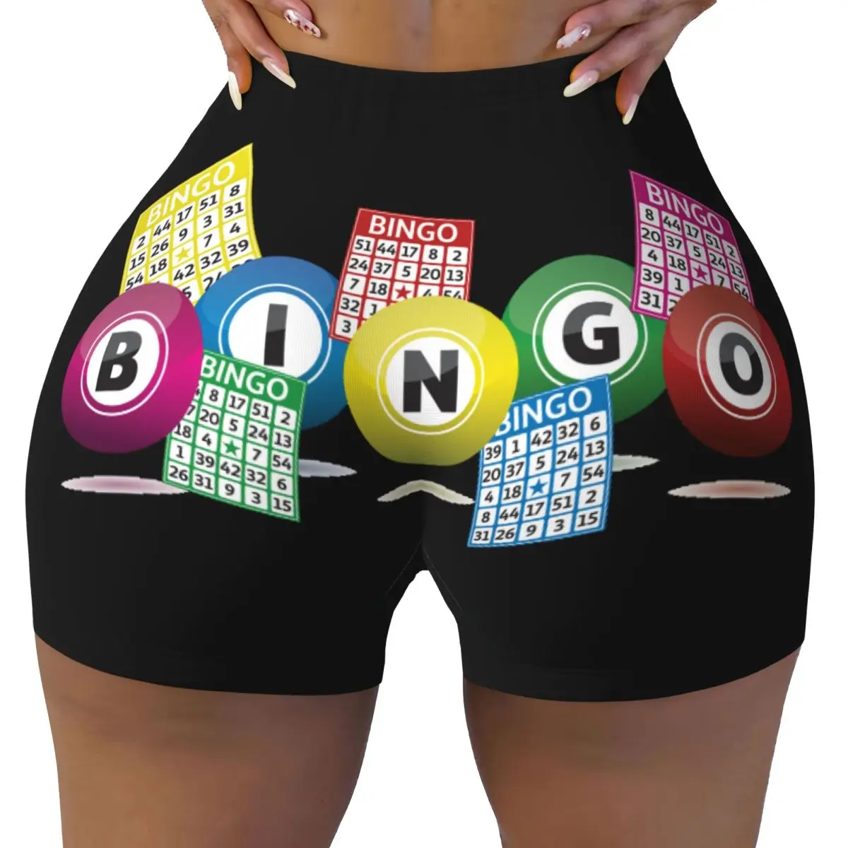 Custom Hot Game Bingo Workout Running Volleyball Shorts Women's Gym Yoga Shorts