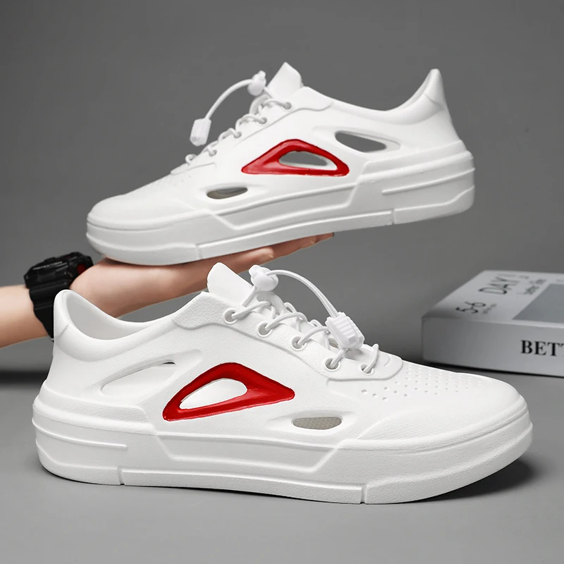 

Men Sandals Cover Toe Breathable Non-slip EVA Soft Light Fahion Casual Outside Street Beach Style Summer Increase Platform Shoes