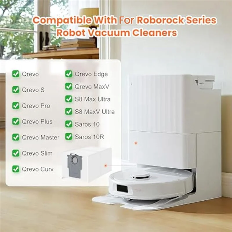 24 sacos de pó para Roborock Q Revo/Qrevo S/Qrevo Pro/Qrevo Plus/Qrevo Master/Qrevo Curv/S8 Maxv Ultra/Saros 10/Saros 10R