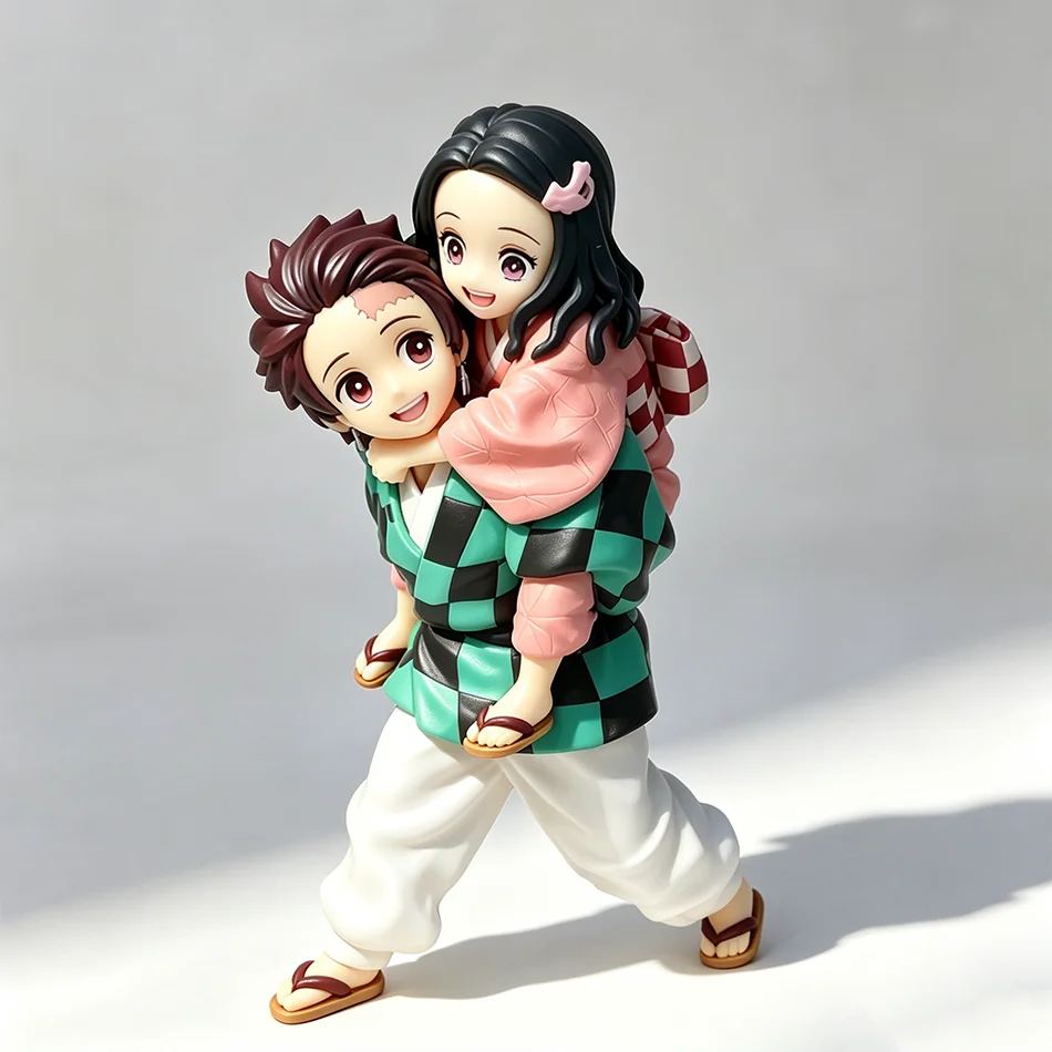 12.5cm Demon Slayer Tanjiro & Nezuko PVC Collectible Cartoon Figure Model Toy Creative Personalized with Packaging Box view 3