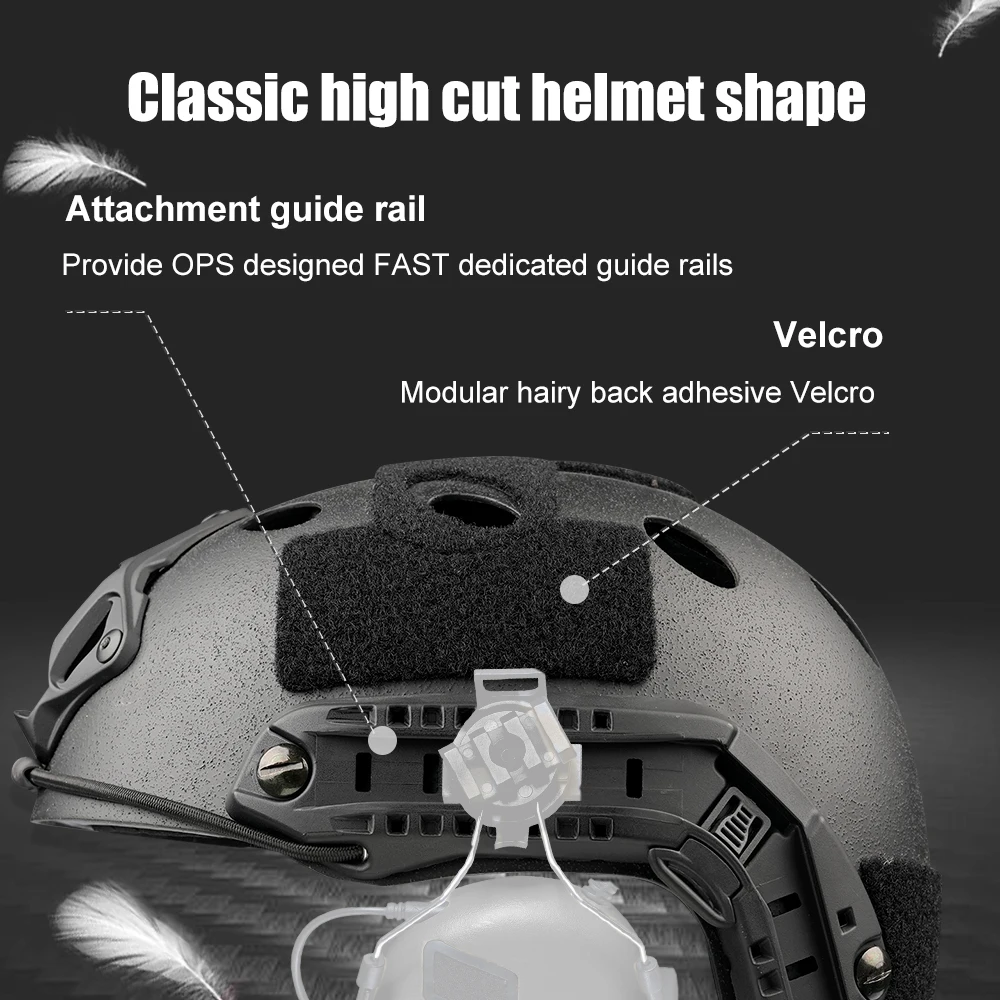 خوذة تكتيكية سريعة - CF خفيفة الوزن، طلاء حبيبي غير لامع، تعليق | ملحق عسكري للأمن والإنقاذ في حالات الطوارئ #5