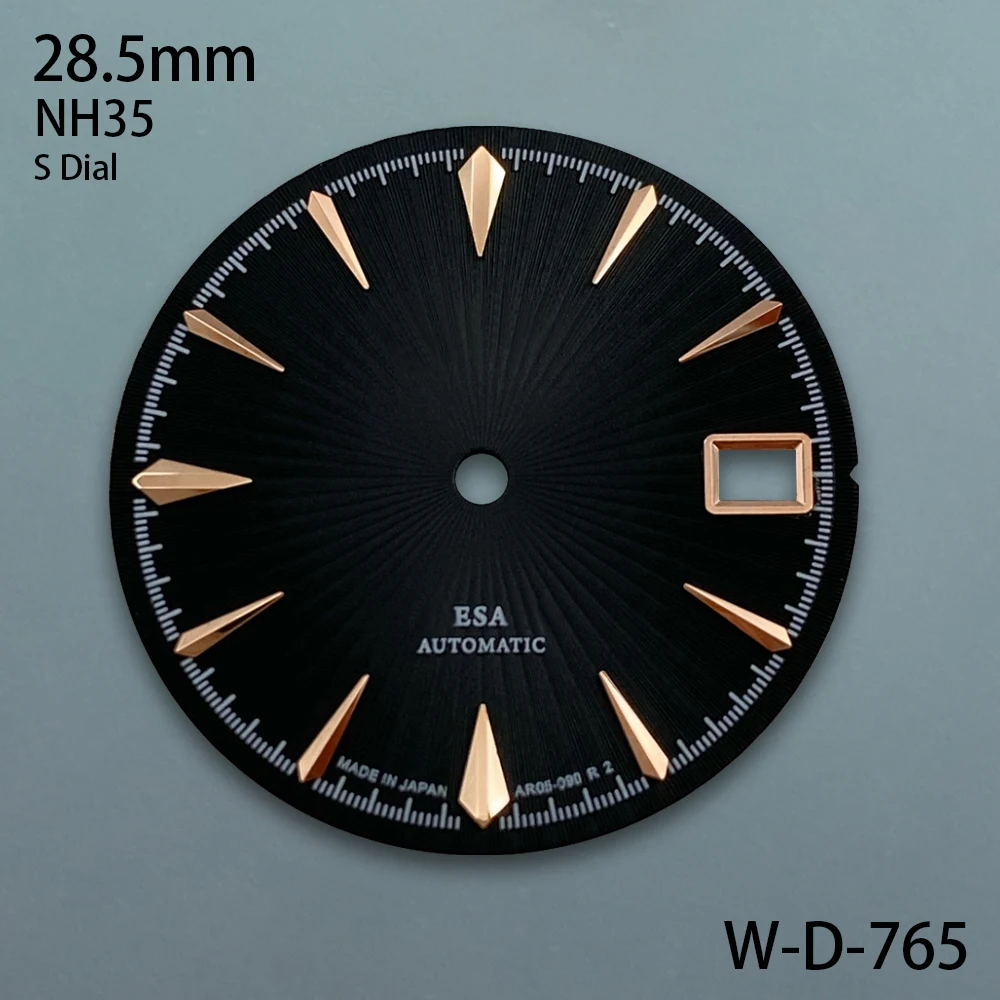 28.5mm S Logo Cocktail Dial Suitable For NH35 Automatic Movement Vertical Stripe High Quality Dial Watch Modification Accessorie