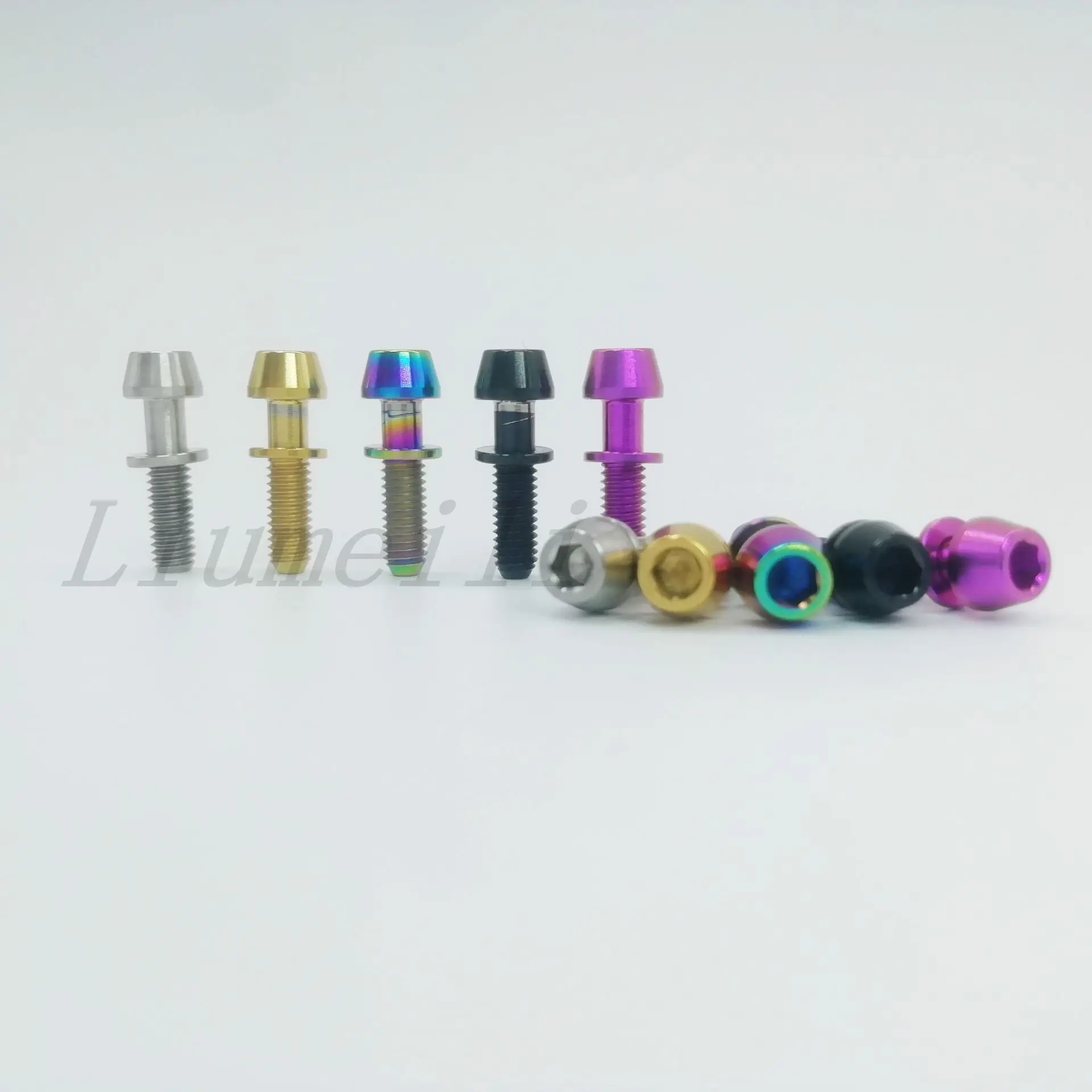 

Liumeili Titanium Ti Bolt M4x15.3mm Taper Head with Washers Titanium Screws for Ritchey C260 Bicycle Stem
