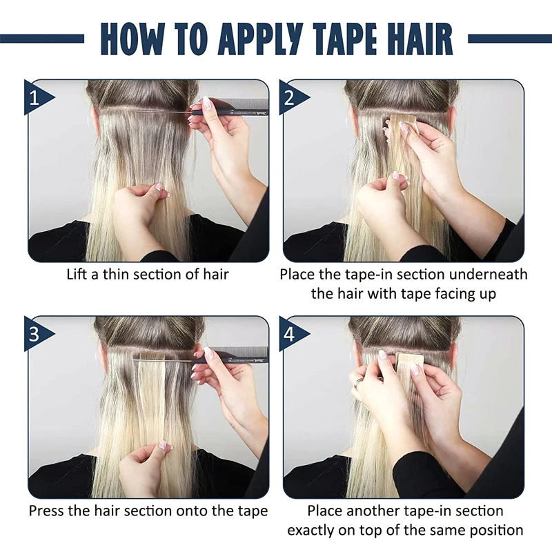 Extensiones de cabello humano 100% Remy, 18 pulgadas, 50G, alta calidad, brillo completo, trama de piel recta sedosa sin costuras, 1B, negro Natural