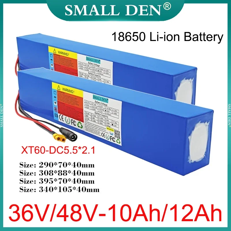 New 36V 48V 10Ah 12Ah Lithium-ion Battery pack 18650-10S/13S-3P/4P 0-800W High power built-in BMS For 42v 54.6v Electric vehicle