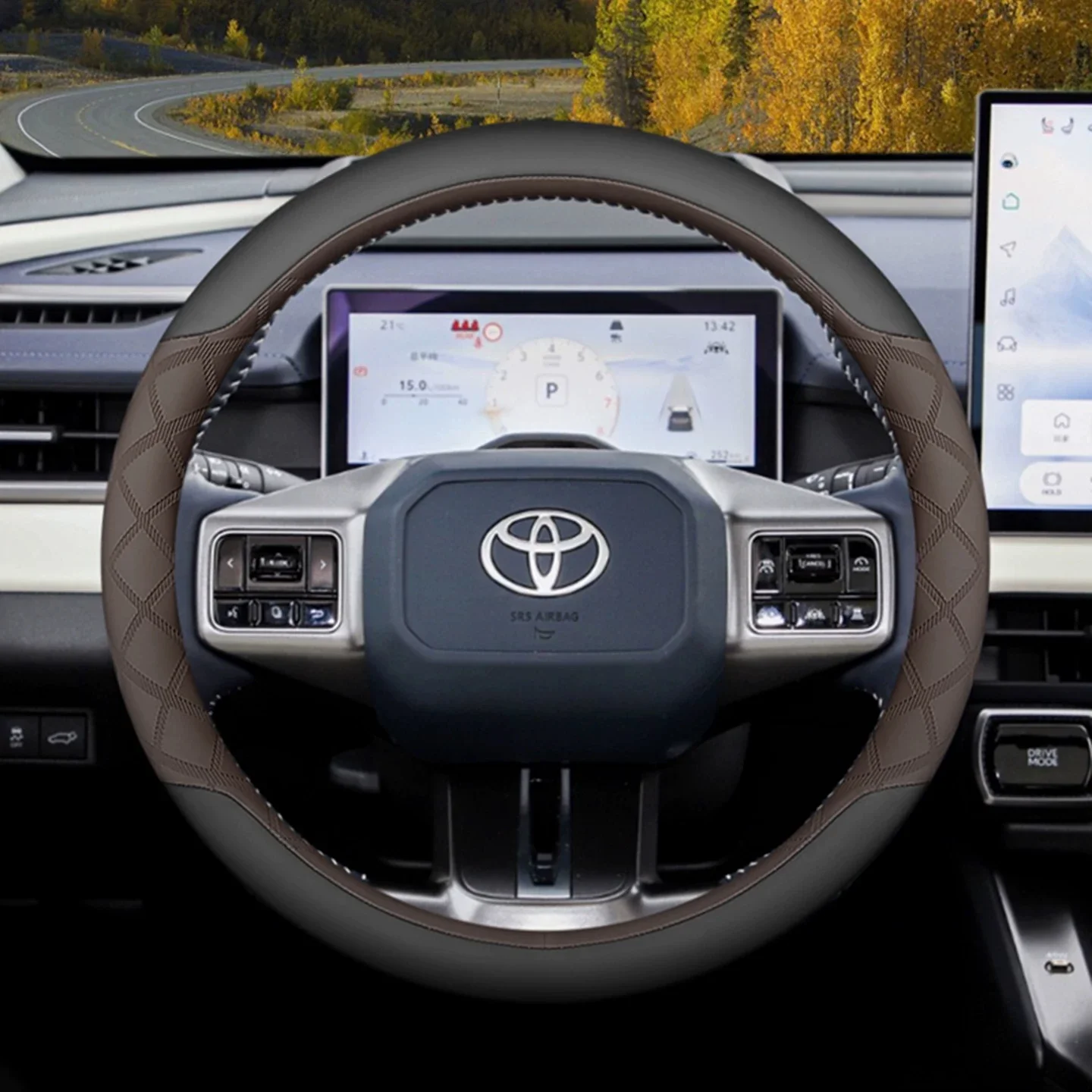 Microfiber Leather Car Steering Wheel Cover for Toyota Camry Corolla RAV4 Highlander C-HR GR86 Sienna 2023 2024 2025 Accessories