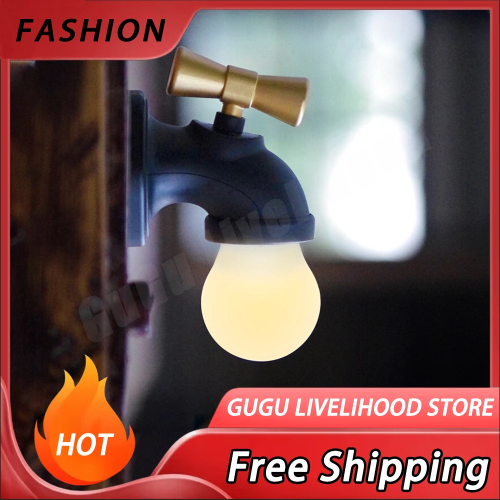 

Faucet Eyeshield Nightlight Bedside Originality Lamp Touch Sound Control Lamp Bedroom Atmosphere Lamp Custom Christmas Gifts