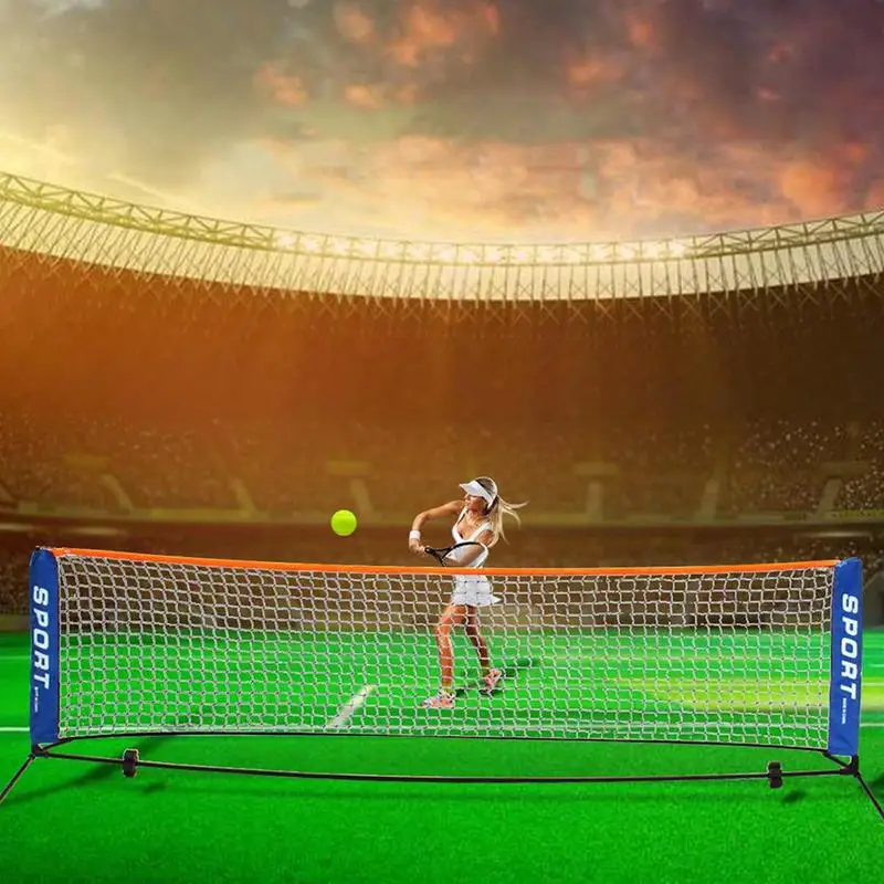 Badminton Net Adjustable Height Portable Sports Net Tennis Court Equipment Sports Fitness Training Mesh For Beach Garden