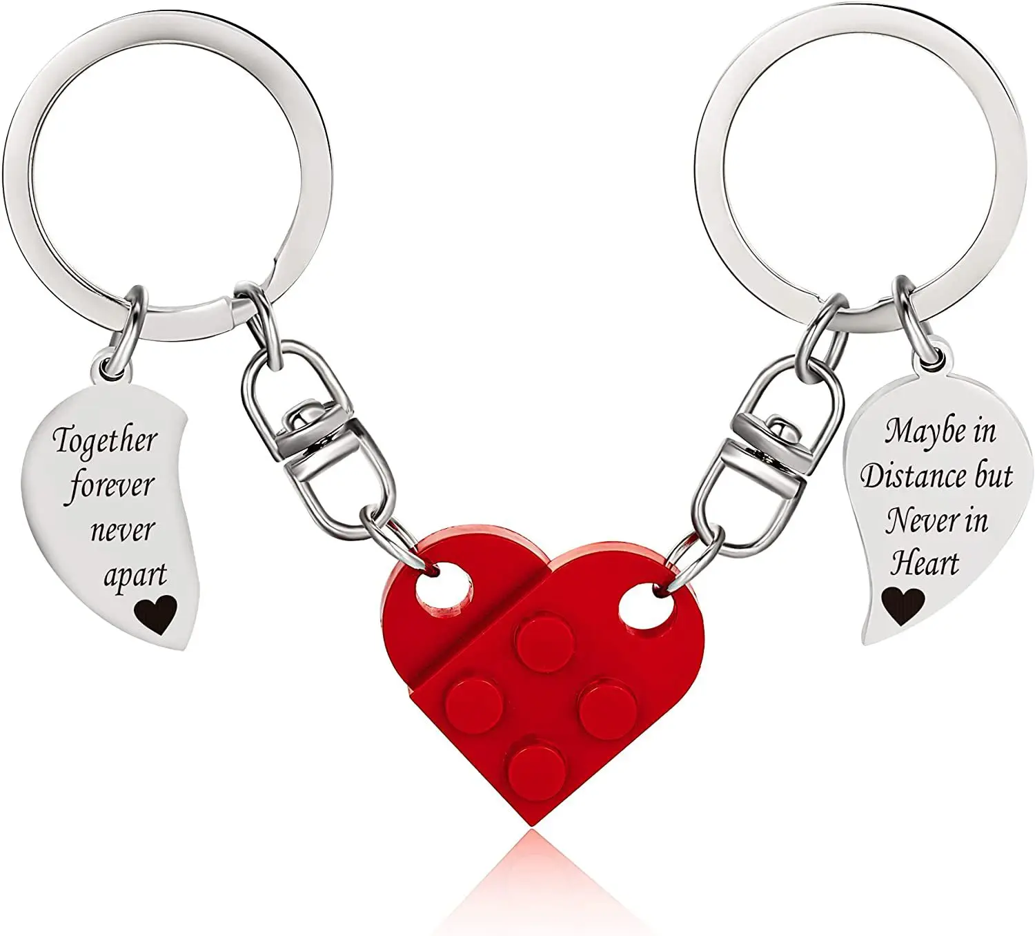 Together Forever Heart Key Ring Sweet Key Chains DIY Jewelry Gifts