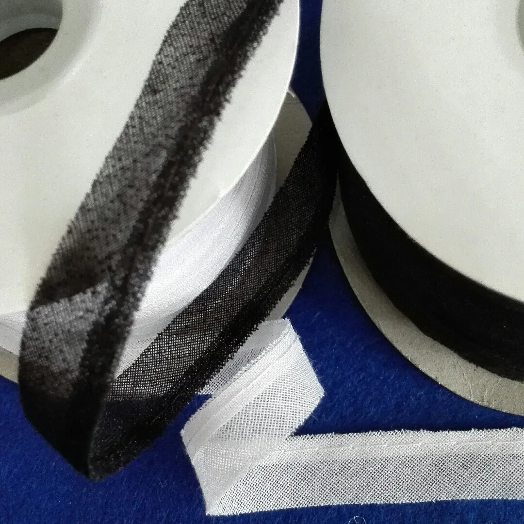 100 Meters 8mm 10mm Non-woven or 50 Meters 13cm Cloth Fabric Fusible Single Side Adhesive Tape Interlining Lining with Thread