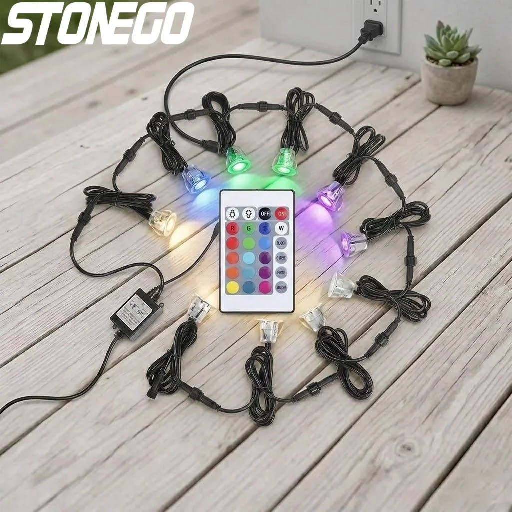 

Светодиодные светильники для террасы 32 мм, 500 лм, SMD2835 RGBW, встраиваемые в грунт, для наружного ландшафтного освещения патио и сада