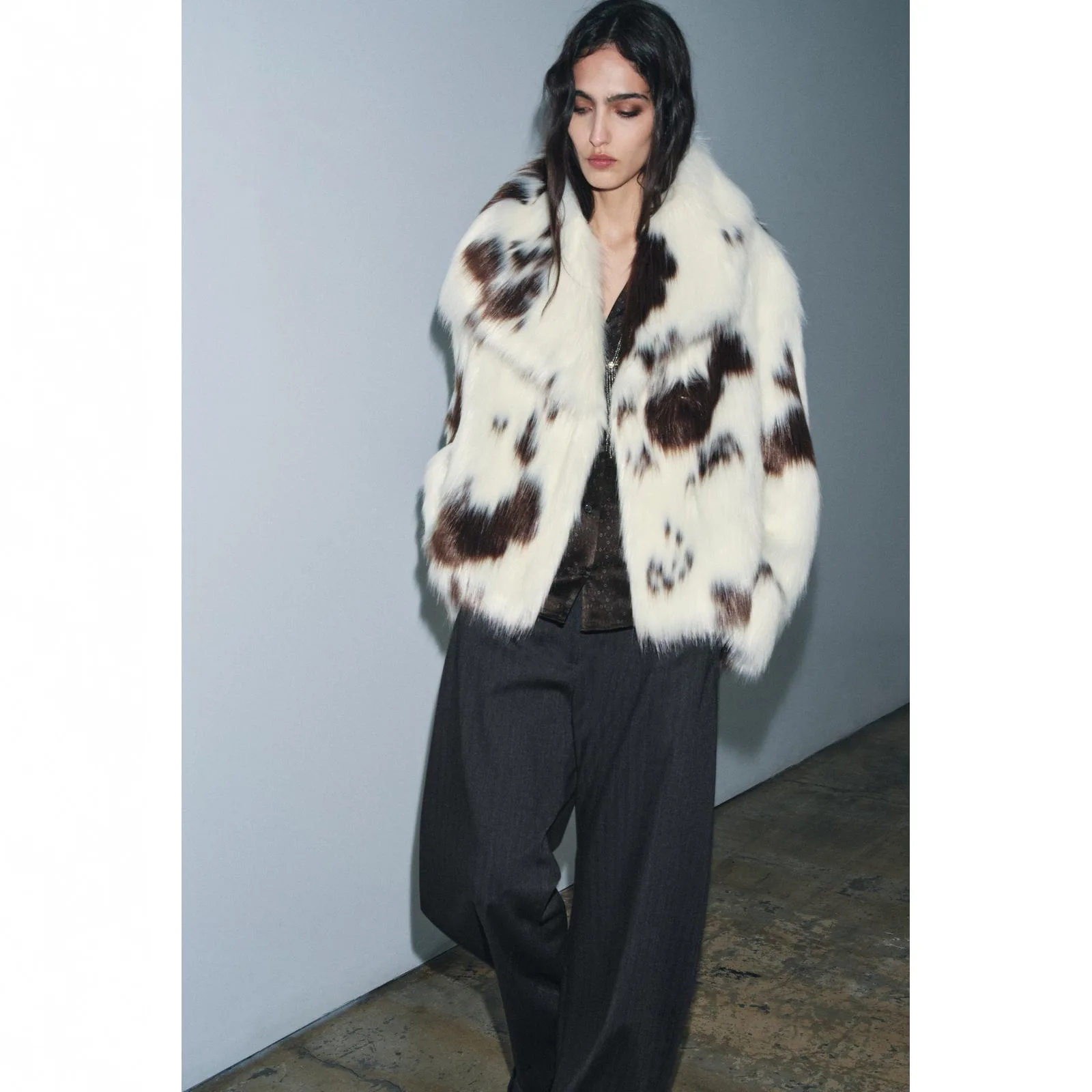 Automne hiver léopard fausse fourrure veste manteau femmes mode courte en peluche col montant lambrissé veste femme chaud élégant vêtements d'extérieur