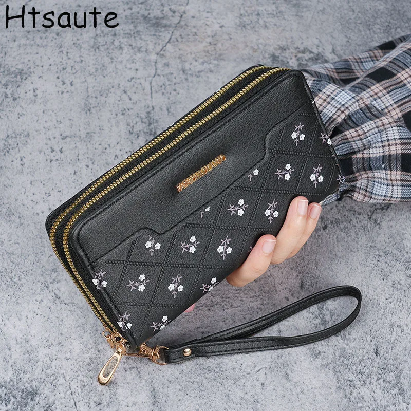 

Women Wallets Vintage Flower Printed Purses Large Capacity Female Hasp Clutch billetera bolas Large Capacity card holders