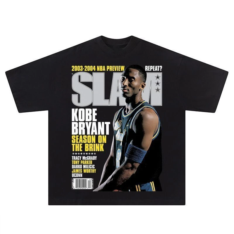 Best Star Short Sleeve American T-shirt Basketball Cotton OK Combination Kobe Bryant Unisex Style Both of Men and Women