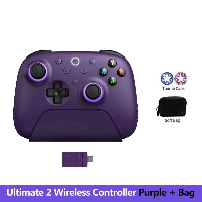 8BitDo Ultimate 2 draadloze controller, Bluetooth/USB/2.4G gamepad met TMR joystick-oplaadstation voor Windows PC, Apple, Steam & - afbeelding 1
