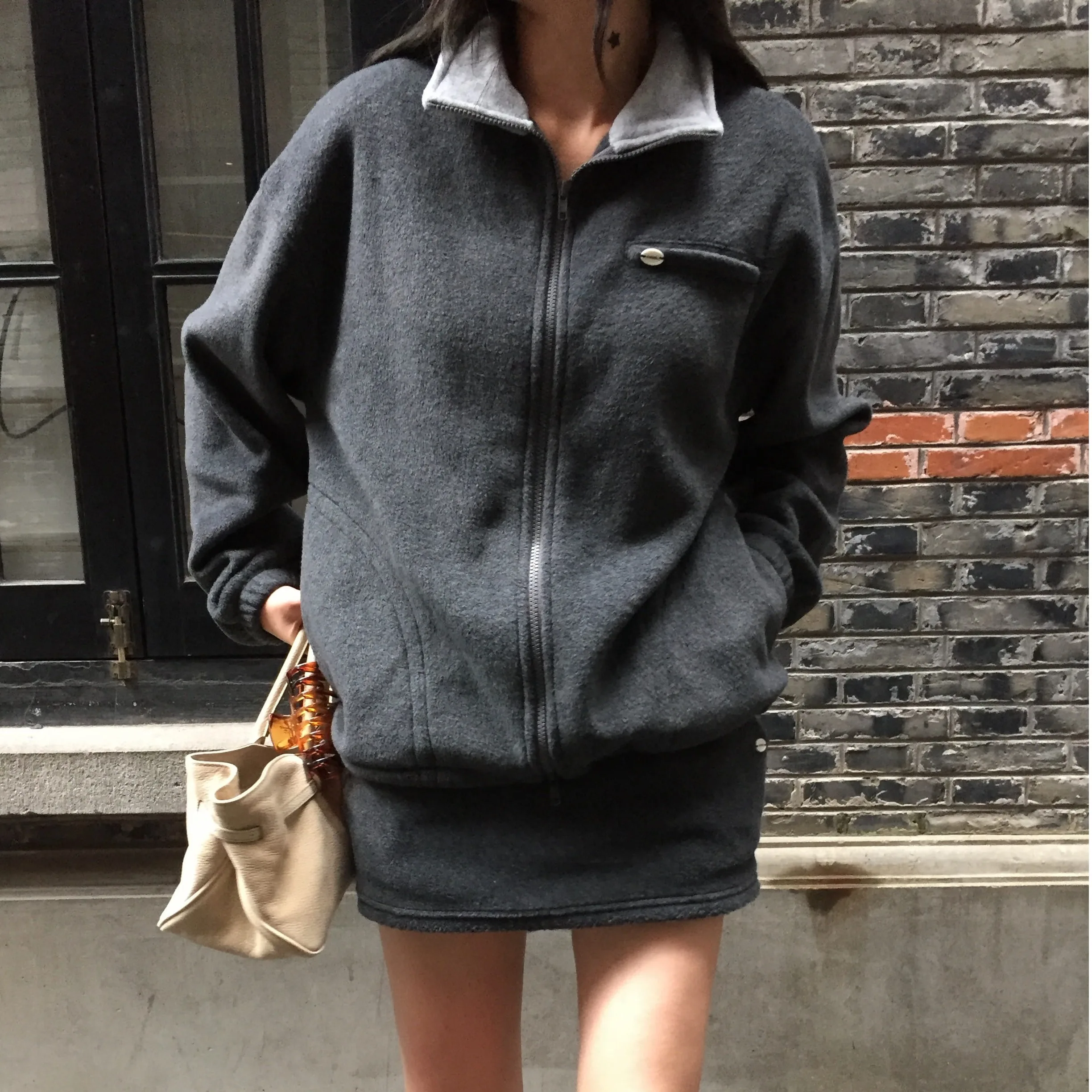 

Шикарный женский свитшот Fce Lazy Sle, топ и повседневная юбка из двух предметов, зимний свободный крой, длинная одежда све