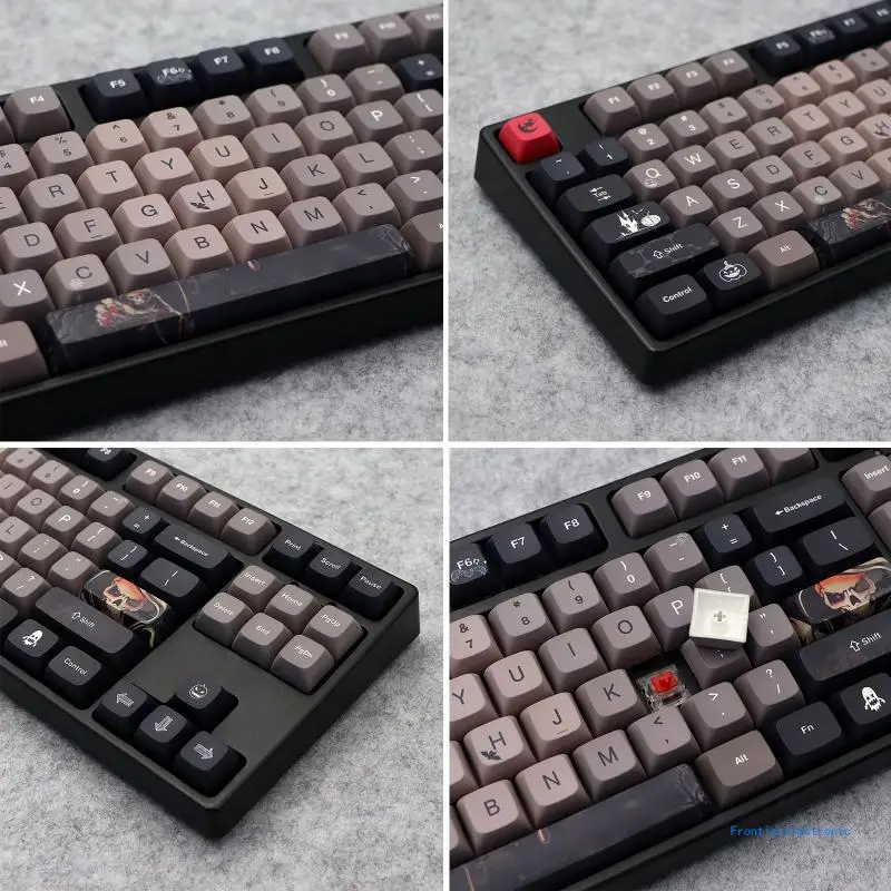 137 клавиш, колпачки для клавиш на тему Хэллоуина, профиль XDA, сублимационная краска, колпачки для клавиш из ПБТ для механической клавиатуры, раскладка ISO, 7u, разделенное пространство