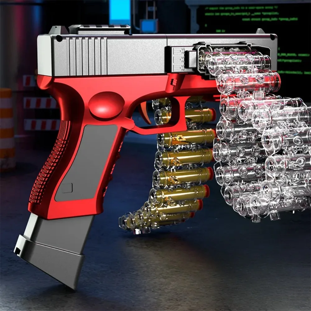Pistola giocattolo a proiettile morbido con modalità di sicurezza elettrica/manuale con catena a proiettile Gioco di tiro all'aperto per bambini Regalo di Natale