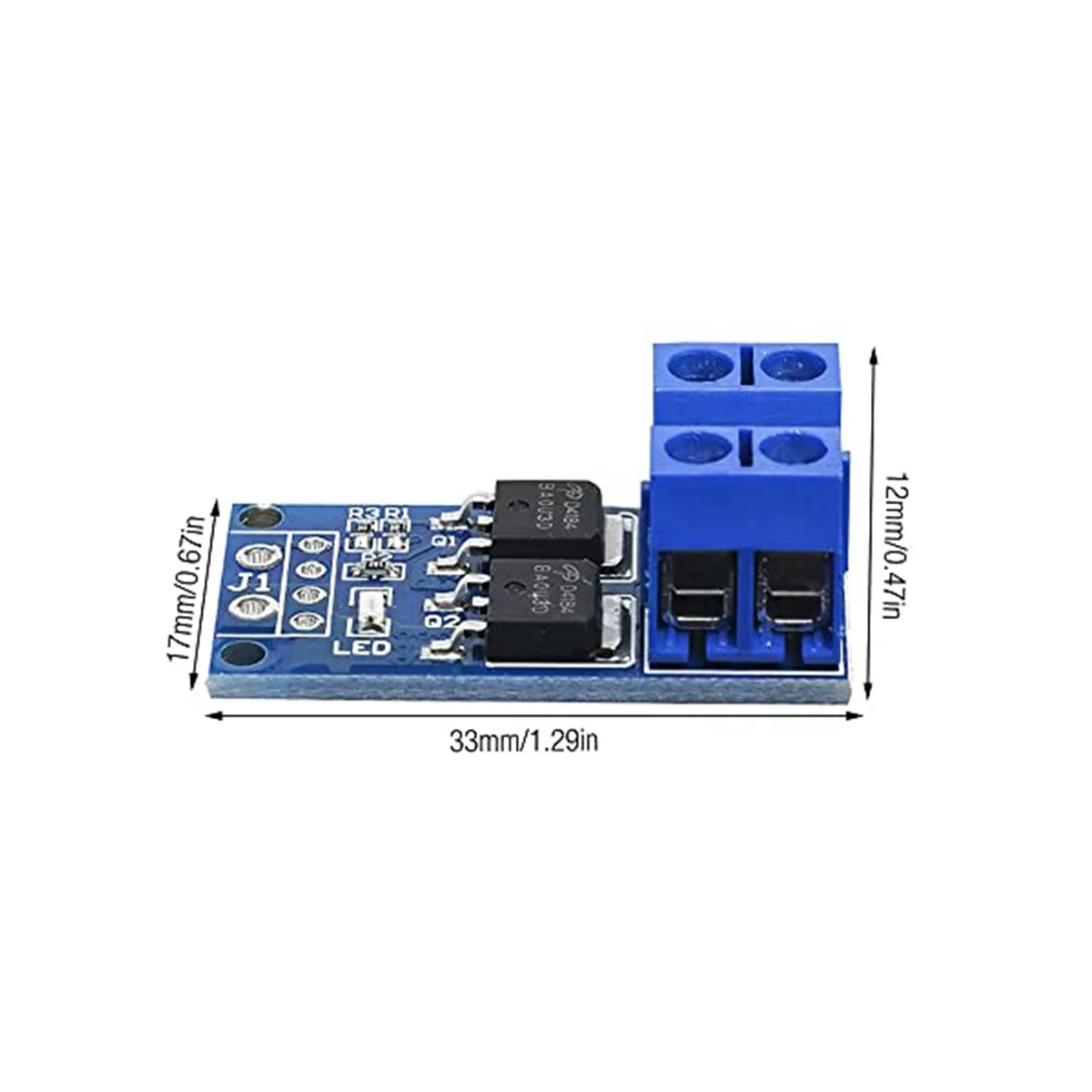 Módulo de movimentação do interruptor do MOSFET do controlador da velocidade do motor, poder superior duplo, 0-20KHz, PWM, C. C. 5V-36V, 15A, 30A máximo, 400W, 30 PCes