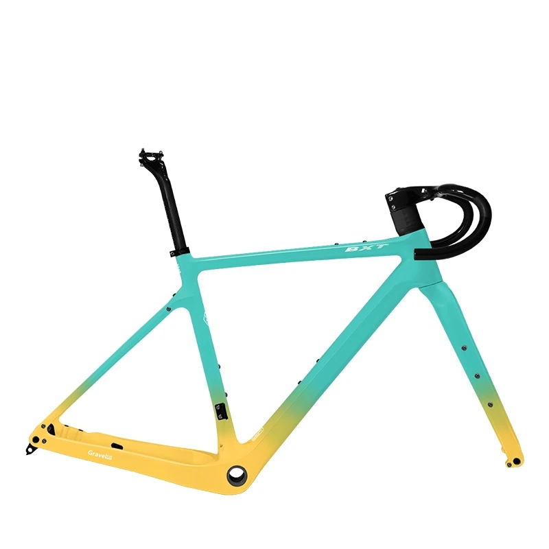 

Карбоновая гравийная рама BXT, полная внутренняя рама для шоссейного велосипеда с дисковым тормозом 700C и вилочным рулем, гравийные велосипедные рамы