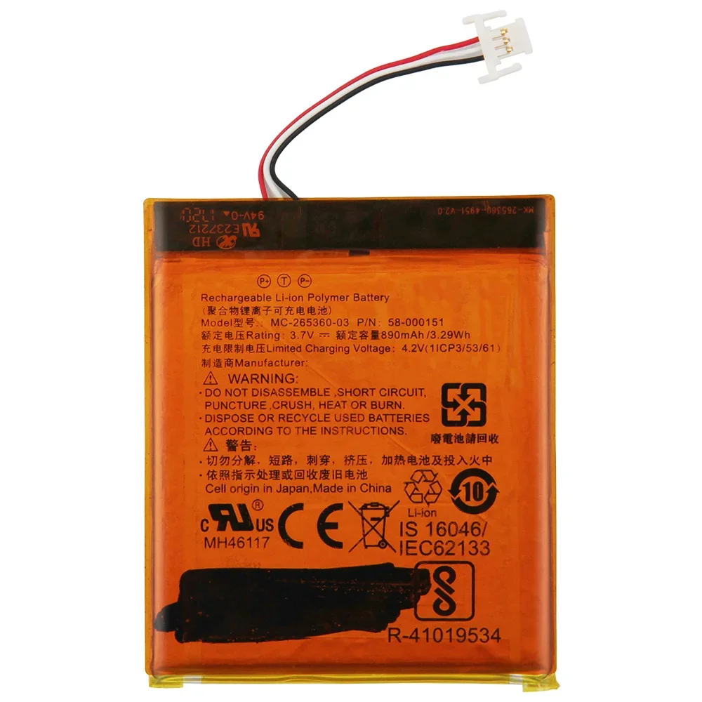 Batería de litio recargable para Amazon kindle paperwhite Kindle 7 8 E-Reader MC-265360-03 batería de larga duración