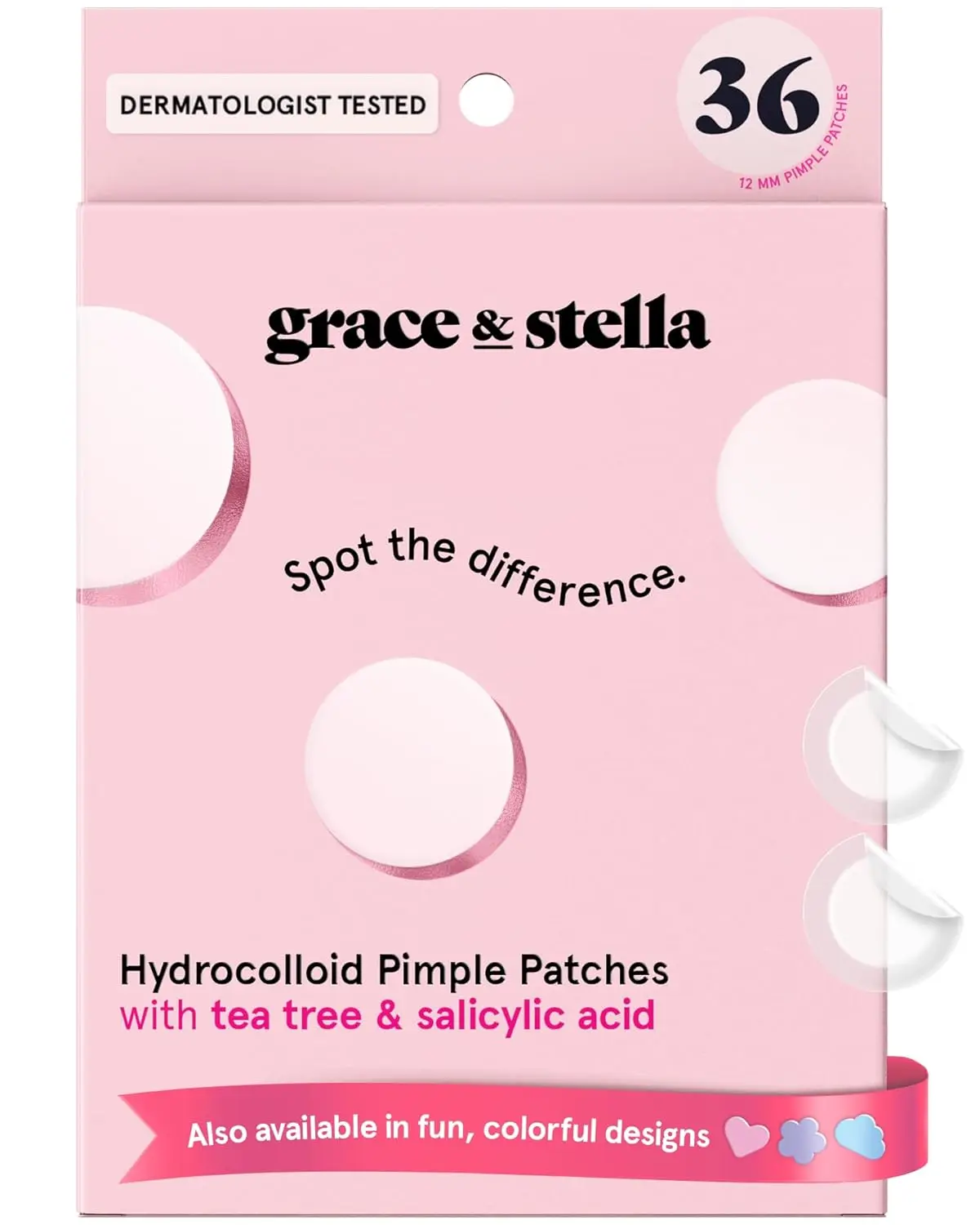 Parches Hidrocoloides para el Acné Facial - Adhesivos Invisibles para Granos con Aceite de Árbol de Té y Ácido Salicílico - 36 Unidades