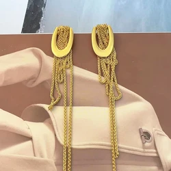Fashion Long Metal Chain U-Shaped Tassel Earrings for Women Girls Wedding Daily Jewelry Pendant Gift