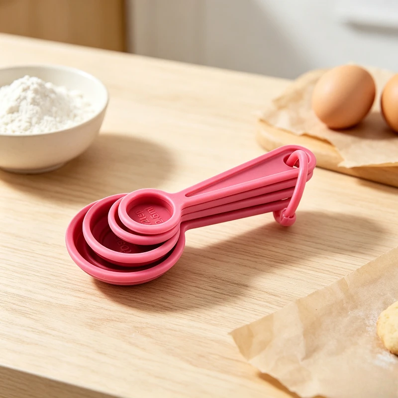 4Pc/Set Silicone Collapsible Measuring Cups Spoons Heat‑Resistant Multi‑Scale Baking Measuring Tool for Kitchen Cooking