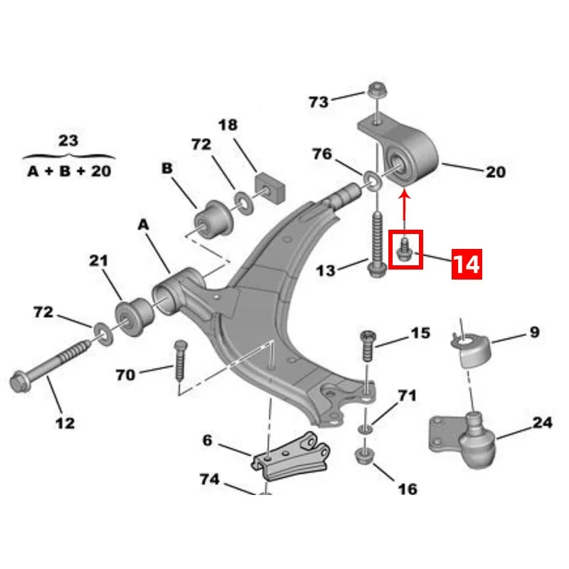 

Lower Support Swing Arm Rubber Sleeve Triangle Arm Elastic Rubber Block Screw 1pc for Citroen ZX C-Elysee Picasso Xsara