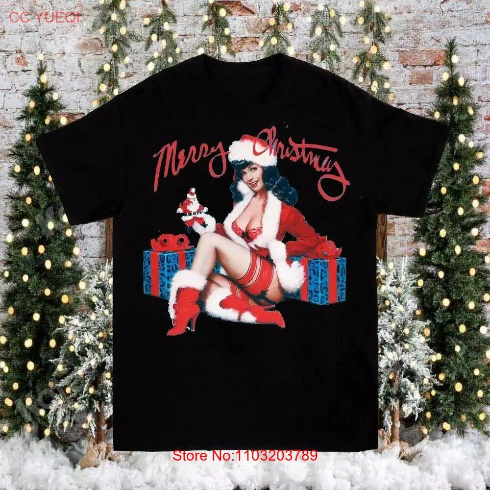 Рождественская футболка Bettie Page для подарка с коротким рукавом S-3XL N 281051