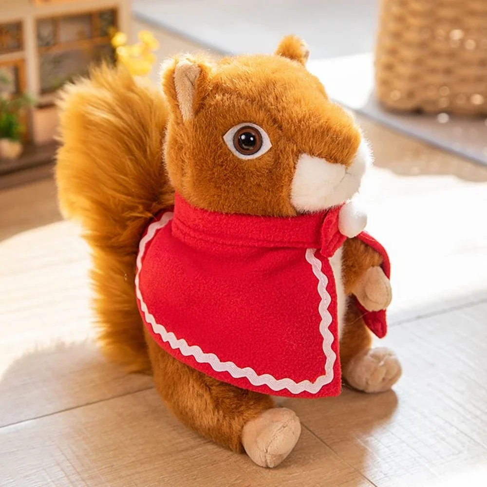 23CM Fluffy Simulation Squirrel Big Umbrella Tail Plush Toy Cute Soft Plush Animal Doll Soothing Pillow Boy Girl Children Gift