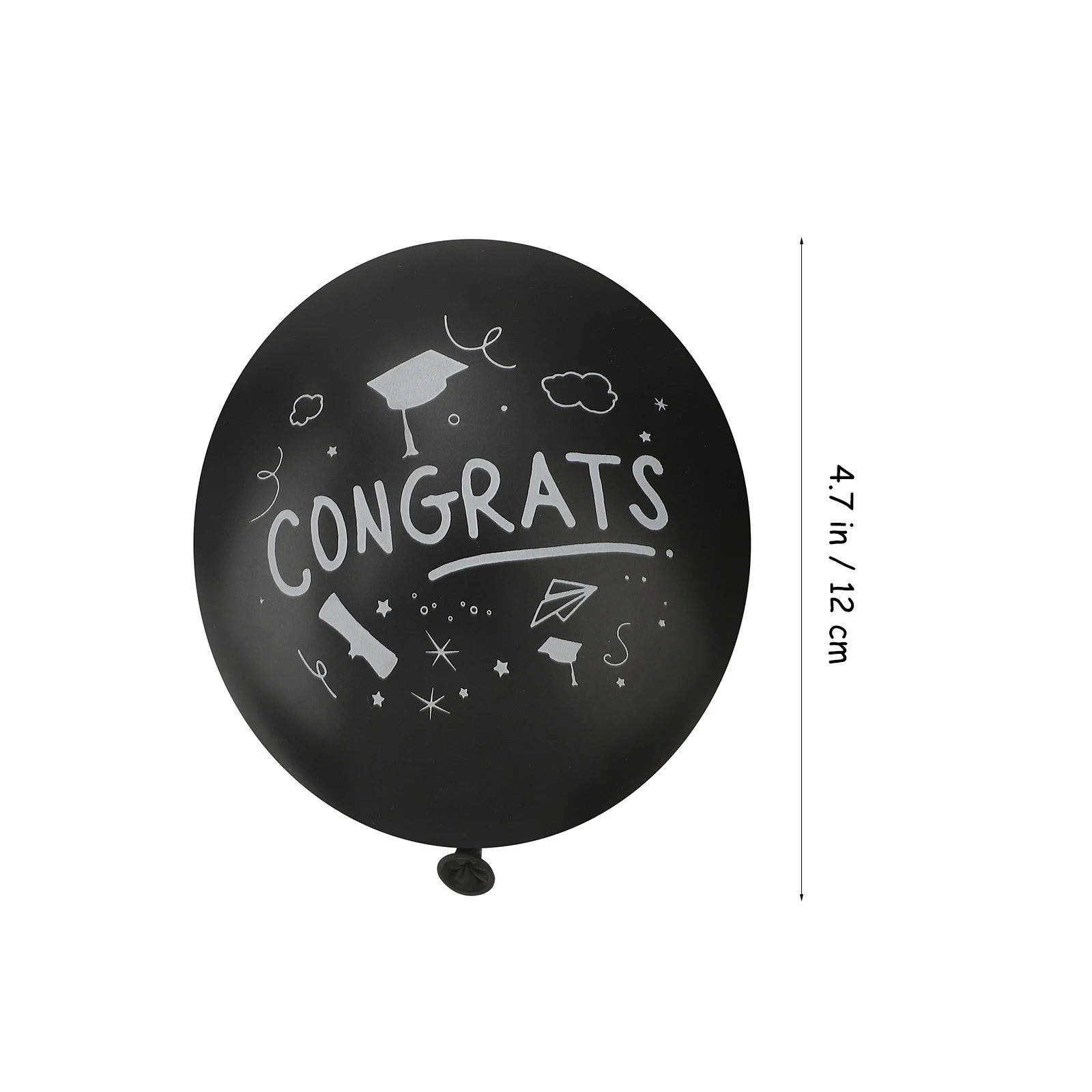 

12 Pcs Graduation Balloons Set Latex Party Supplies Black Color Ideal Decorations Festive Atmosphere