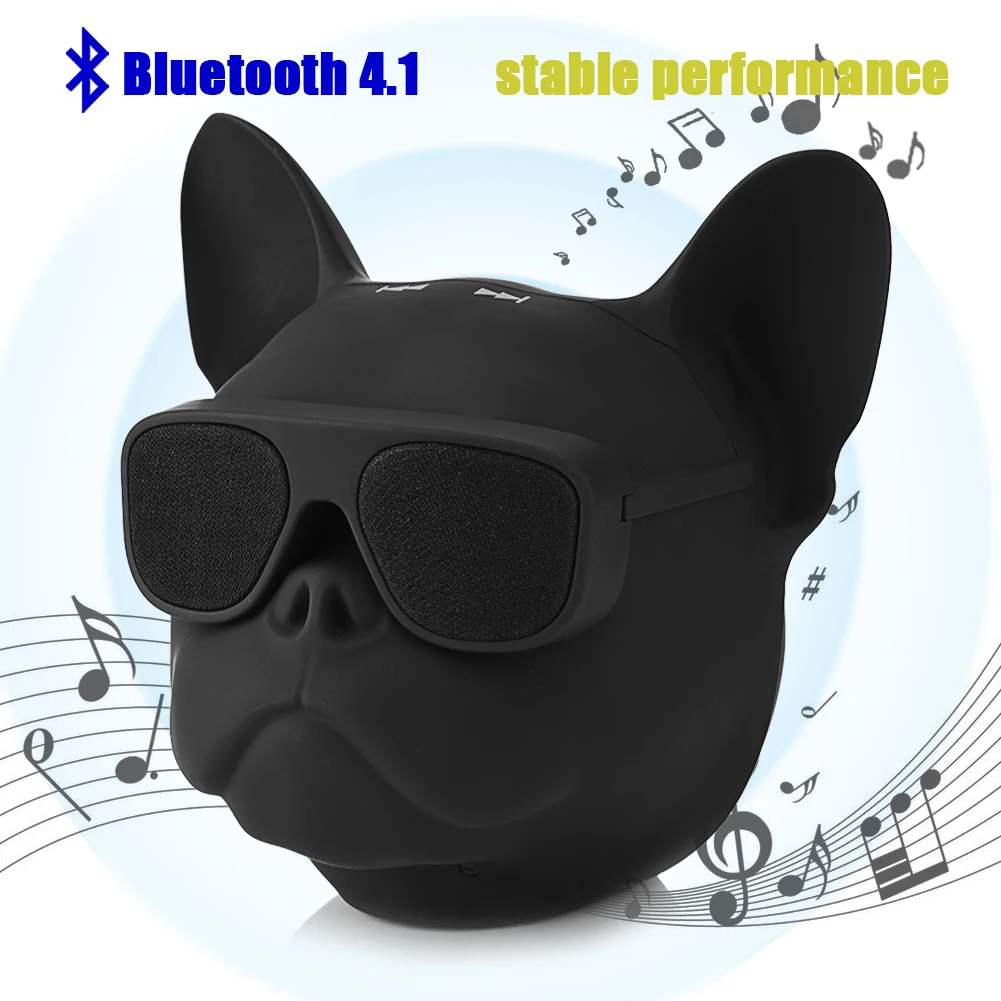 Altavoz portátil con Bluetooth, reproductor de música estéreo con forma de perro, inalámbrico