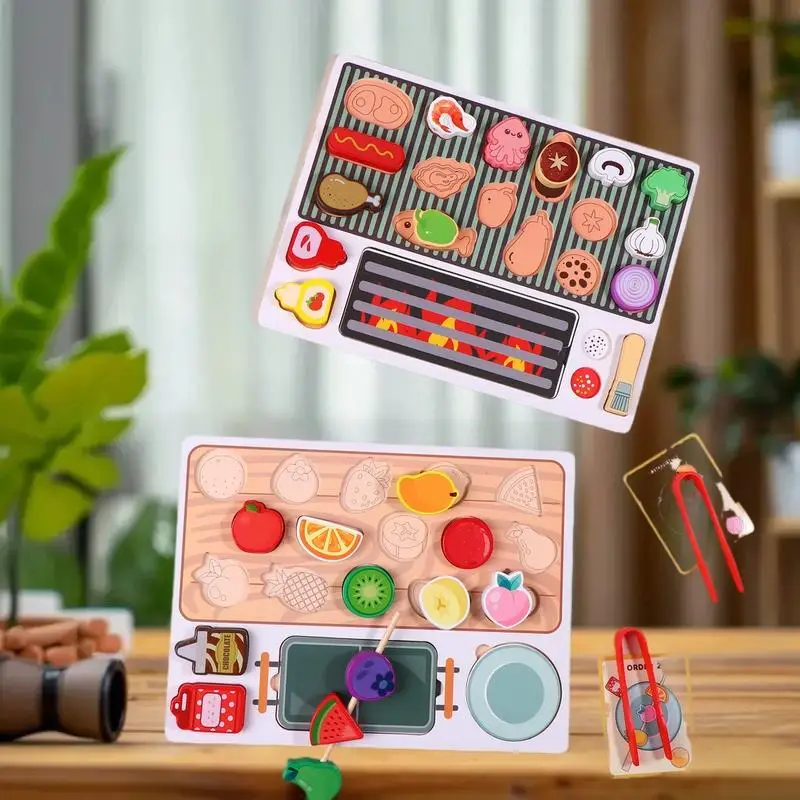 

Children's Early Education Fun Simulation Parent-child Kitchen Barbecue Grill Three-dimensional Jigsaw Puzzle Board Educational