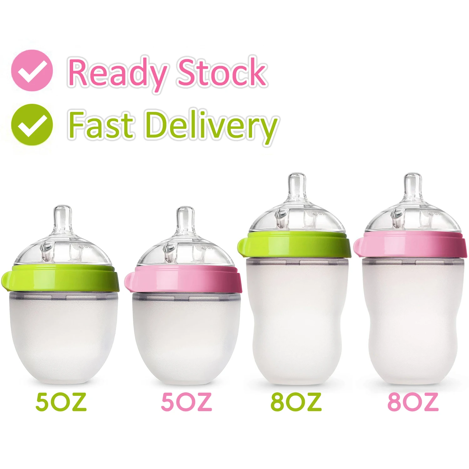 Food Grade Silicone Bottle 250ml Pink 250ml Green 150ml Pink 150 Green Leak-proof and drop-resistant