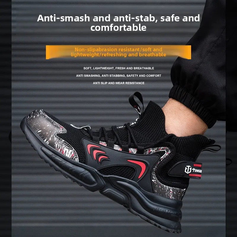أحذية أمان رجالية جديدة غطاء صلب لأصبع القدم أحذية رجالي مقاومة للثقب ومضادة للسحق أحذية عمل للرجال والنساء أحذية عمل ناعمة قابلة للتنفس