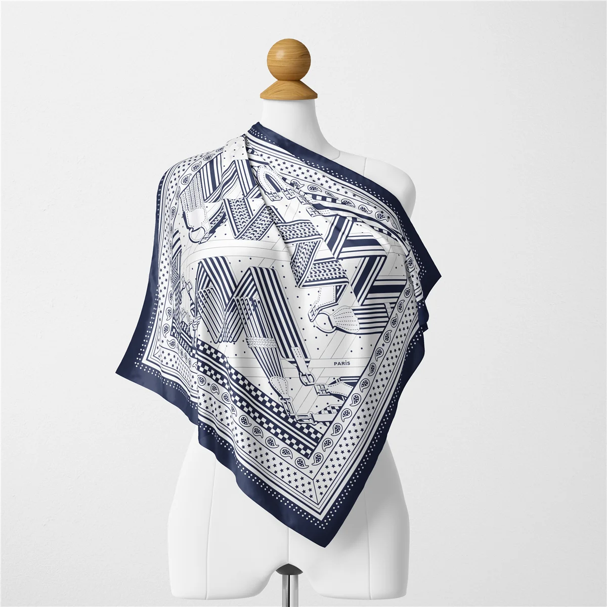 Twill Silk Scarf Woman Melt Painting Square Scarves Wraps Bandana Small Hijab Silk Foulards Tie Headband Neckerchief 53CM