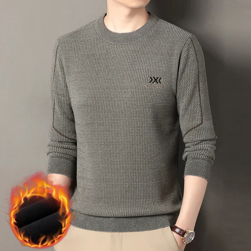 

Winter Men's Fashionable Mink Fur Close Fitting Warm Underwear with Thick Fleece Base Sweater Can Be Worn Outside