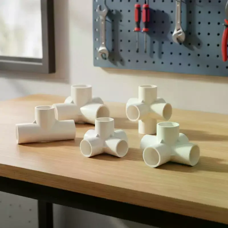 White 20/25/32/40/50mm PVC Coupler 3/4/5/6-way Three-Dimensional PVC Connector DN20/25/32/40/50 Water Supply Pipe Fittings
