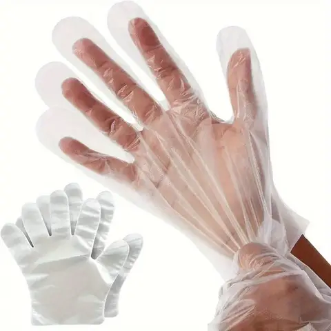 100pcs Disposable Plastic Gloves - Ideal for Cooking, Meal Prep, Kitchen Use, BBQs, Cleaning, Restaurant ZSY