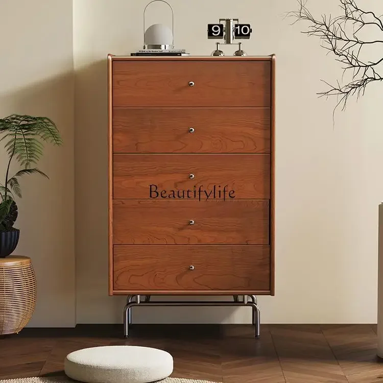 

LJY*Medieval solid wood dining side chest, living room against the wall, bedroom storage cabinet