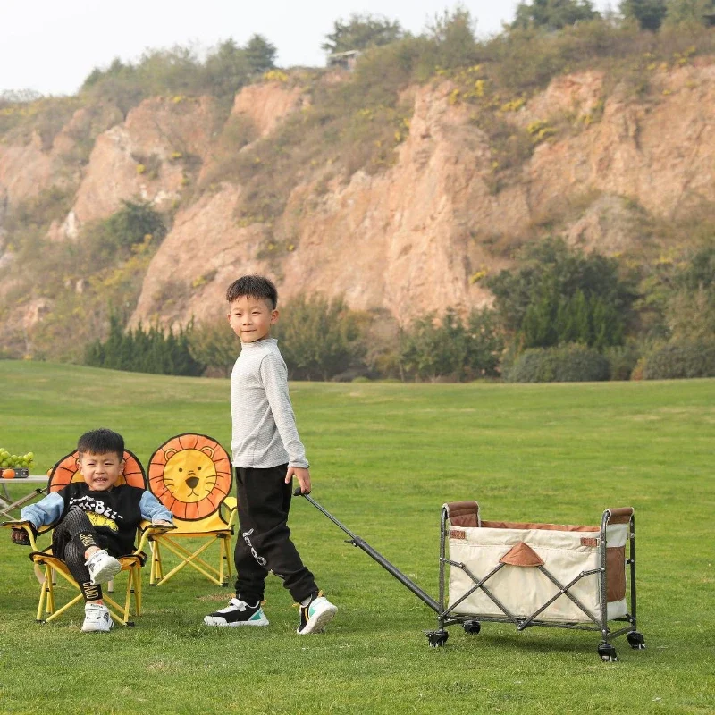 Carrito plegable para acampar al aire libre para niños, carrito de juguete de alto valor para el Hogar, baño, estudio, almacenamiento plegable de una tecla, equipo de Camping