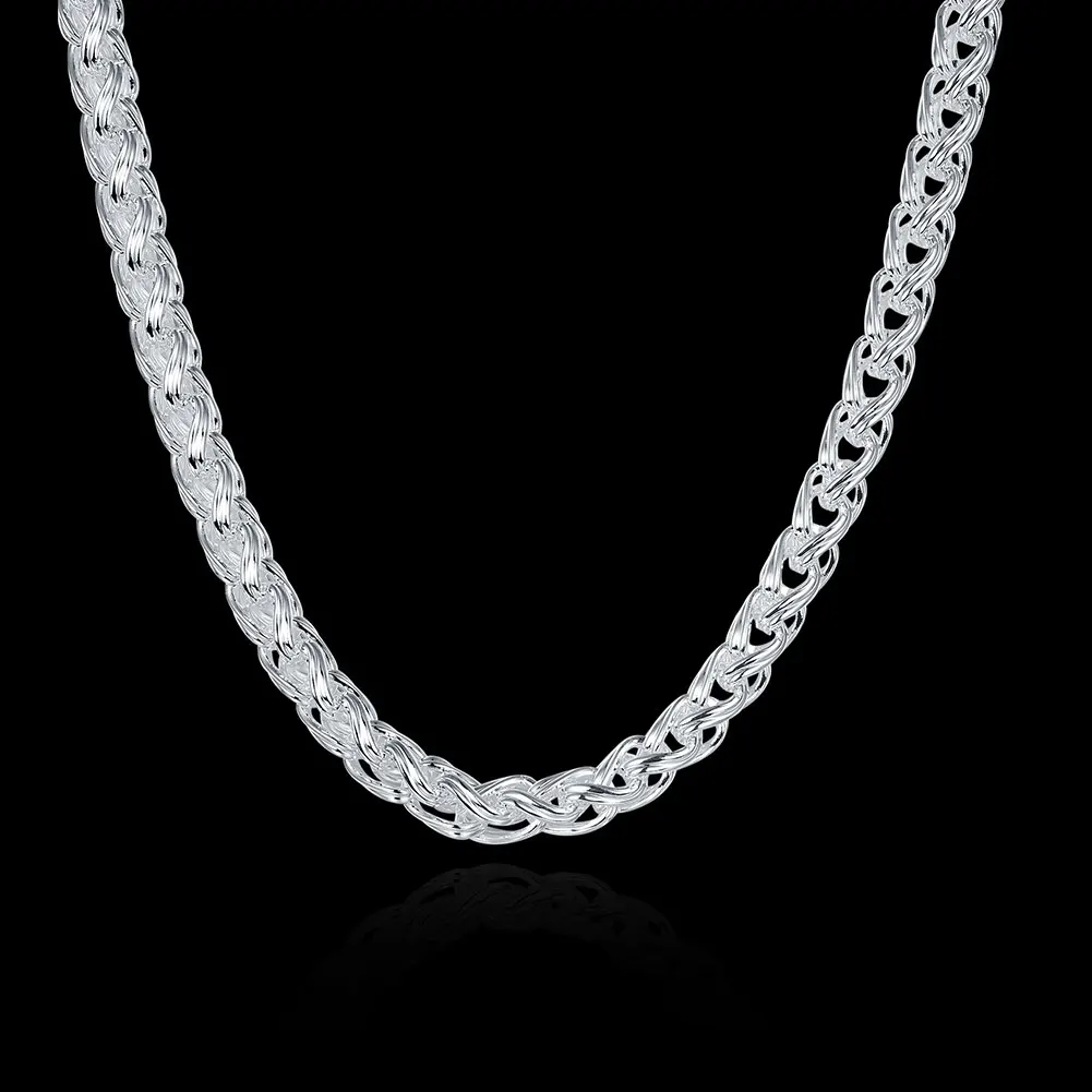 

Classic 925 Sterling Silver Necklaces Jewelry 20 Inches Exquisite Simple twisted circle Fashion women's necklace Christmas Gifts