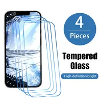 1-4Pcs Screen Protector for IPhone 15 14 11 Pro Max 13 12 Mini Protective Glass for IPhone XR XS Max  7 8 6 S Plus SE2020 Glass